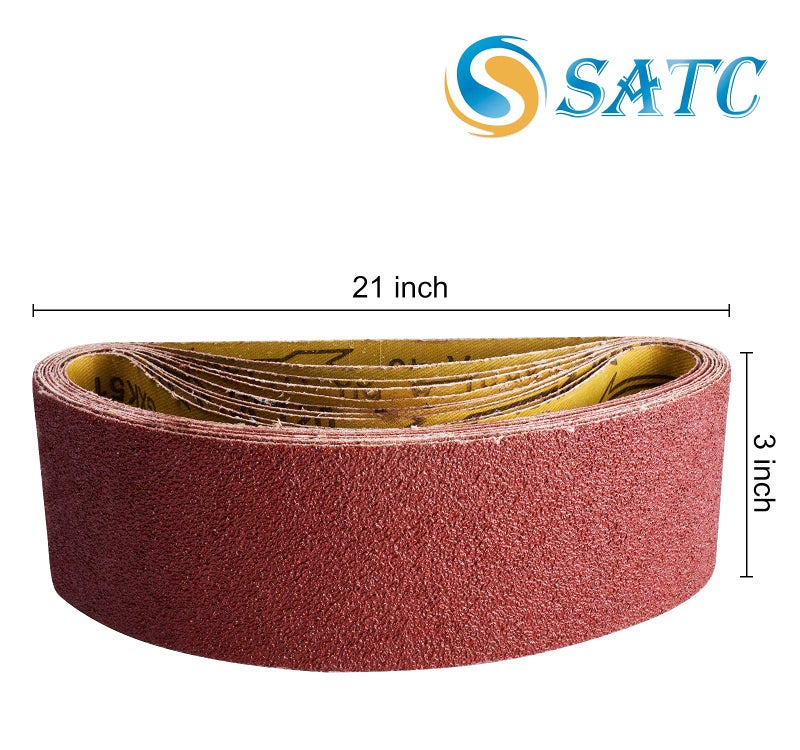 S SATC 20 PCS Sanding Belts 3x21Inch Aluminum Oxide Belt Sander Sanding Belts 40/60/80/120/150/240/400 Assorted Grits Sanding Belts for Belt Sander - Image 5